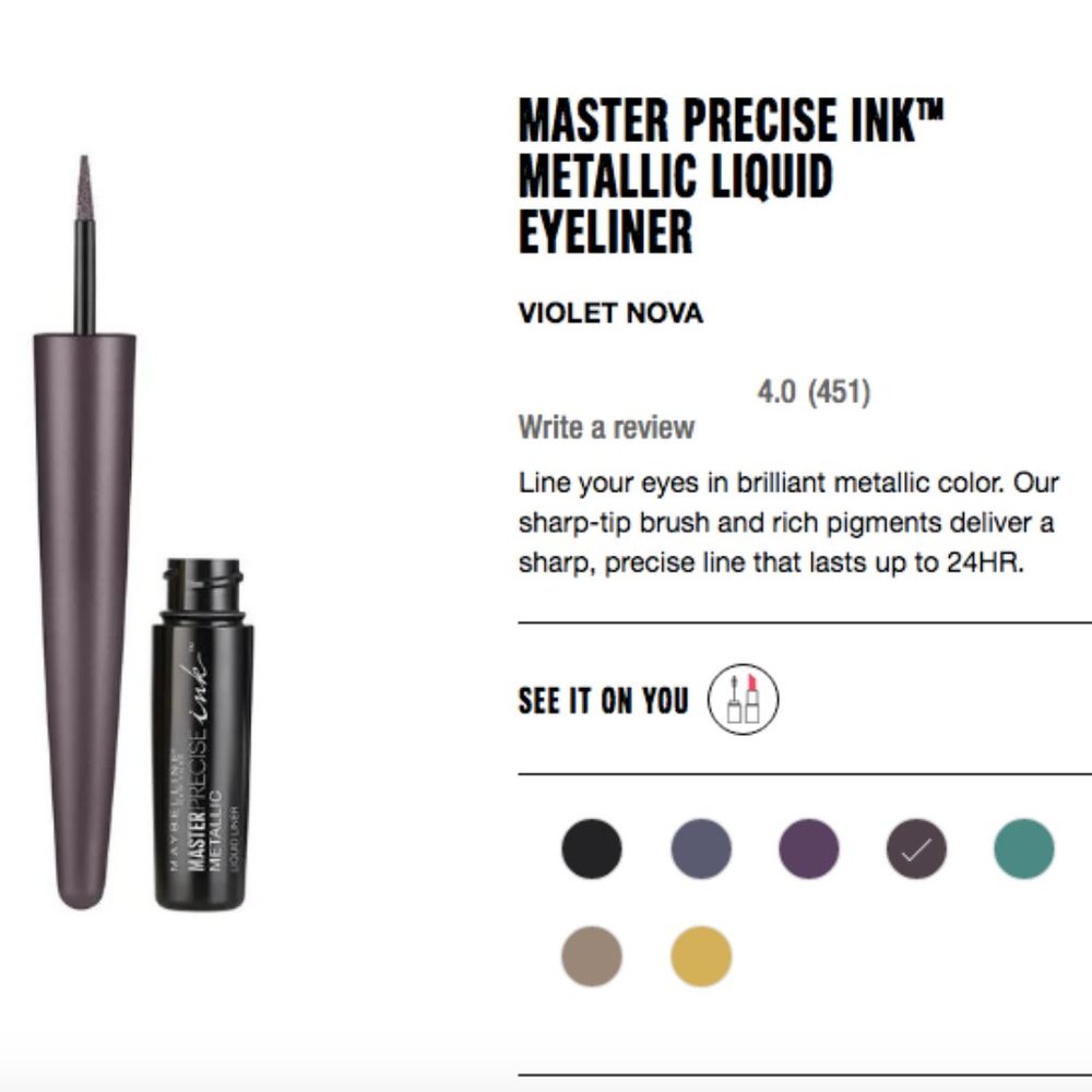 (2 PACK!!) NWT MAYBELLINE METALLIC PURPLE EYELINER